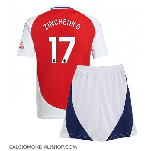 Maglie da calcio Arsenal Oleksandr Zinchenko #17 Prima Maglia Bambino 2024-25 Manica Corta (+ Pantaloni corti)